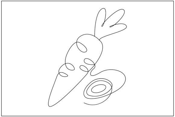 Carrot Slice Line Art