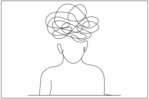 Chaotic Mind Line Art Figure