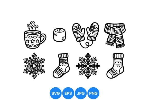 Cozy Winter Doodle Clipart