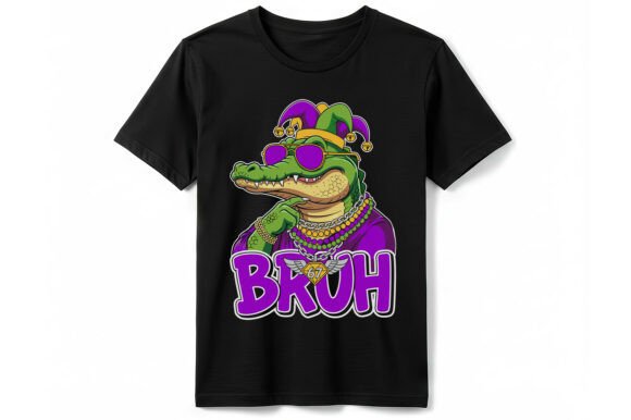 Funny Bruh Mardi Gras Gator T-Shirt