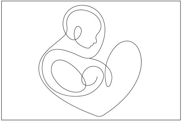 Mother Womb Line Art