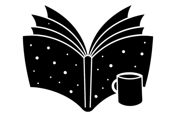 Open Book with Scattered Dots Coffee Mug