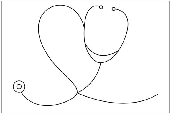 Stethoscope Heart Line Art