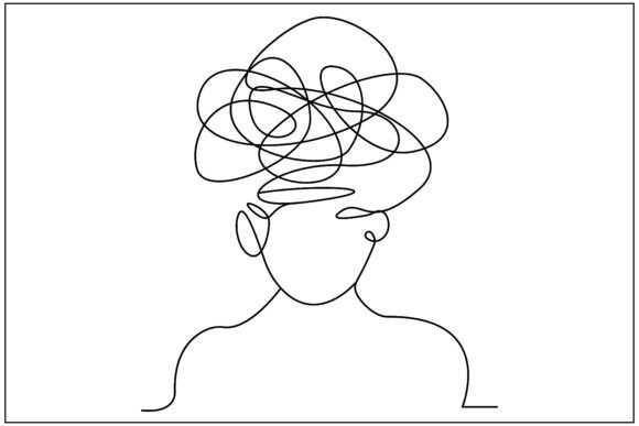 Tangled Thoughts Head Line Art