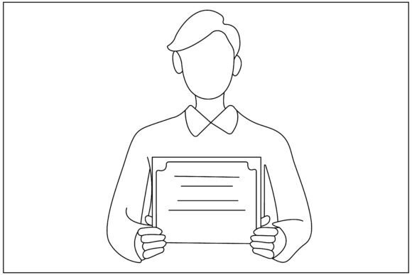 Teacher Certificate Line Art